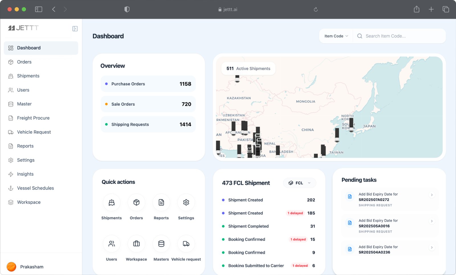 Jettt Freight operations view